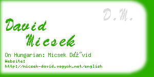 david micsek business card